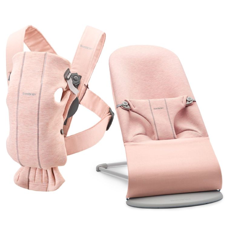 BabyBjörn - BabyBjörn Bliss Ana Kucağı & Kanguru Mini 3D Cotton Jersey Yenidoğan Seti / Light Pink