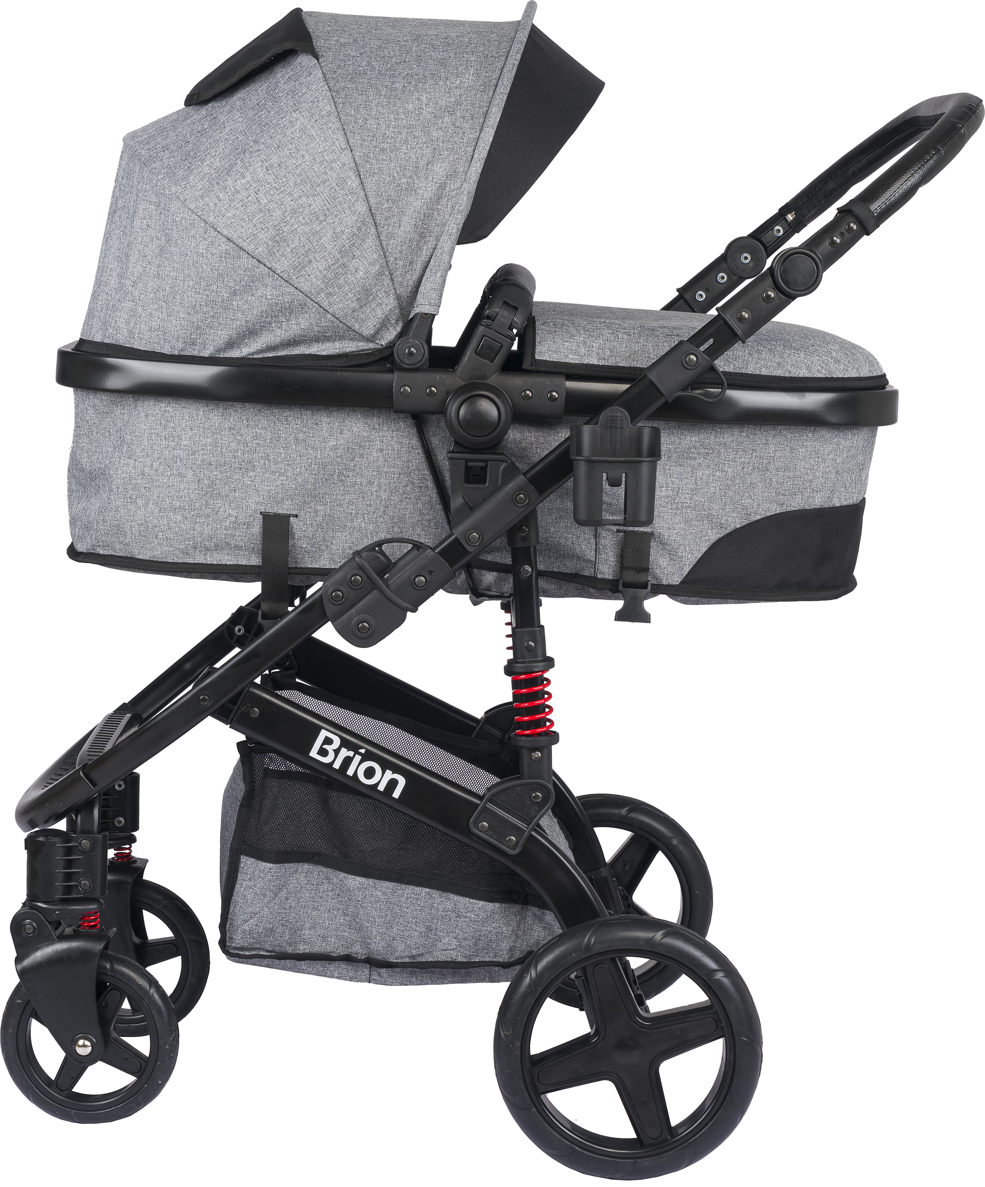 Brion Mila 4 in 1 Çift Yönlü Travel Sistem Bebek Arabası Siyah Gri