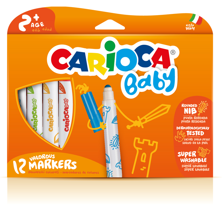 Carioca - Carioca Süper Baby Süper Yıkanabilir Keçeli Boya Kalemi 12'li