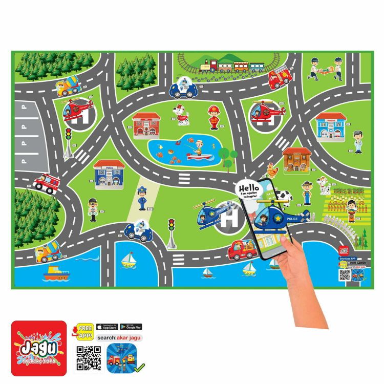 Akar Oyuncak - Jagu Oyun Halısı Şehir Model-2 150×100 cm