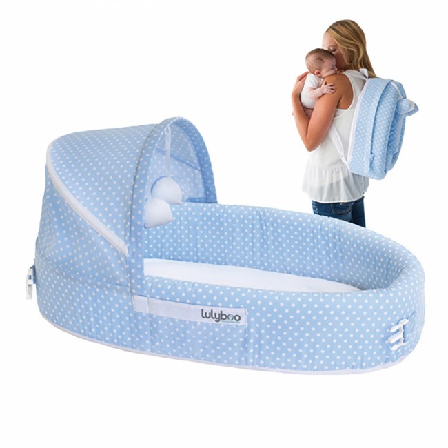 LulyBoo - LulyBoo Taşınabilir Bebek Yatağı-Mavi
