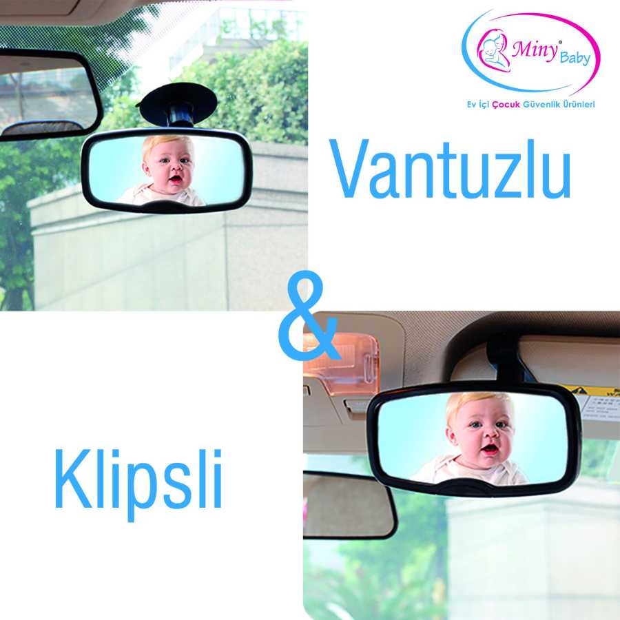 MinyBaby Vantuzlu-Klipsli Araç içi Bebek Dikiz Aynası