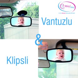 MinyBaby Vantuzlu-Klipsli Araç içi Bebek Dikiz Aynası - Thumbnail