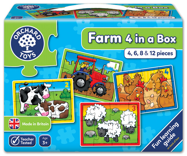 Orchard Farm Four In A Box ( Çittlik 4 Puzzle Birarada ) 3 Yaş+ - Thumbnail